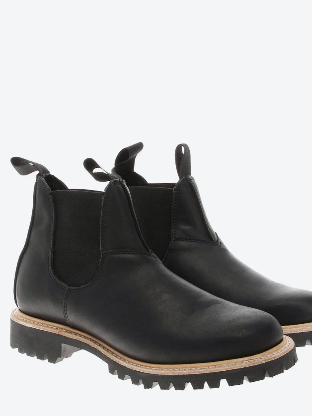 Canada West Romeo Insulated Black Leather Chelsea Boots with Lug Sole 6.5